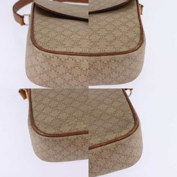 CELINE Macadam Canvas Shoulder Bag Pvc Beige Gold - Picture 10 of 13